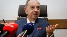 Francesco Lo Voi alla Procura durante conferenza stampa su evoluzione indagini sul giallo di Villa Pamphili, Roma, 13 Giugno 2025. ANSA/GIUSEPPE LAMI