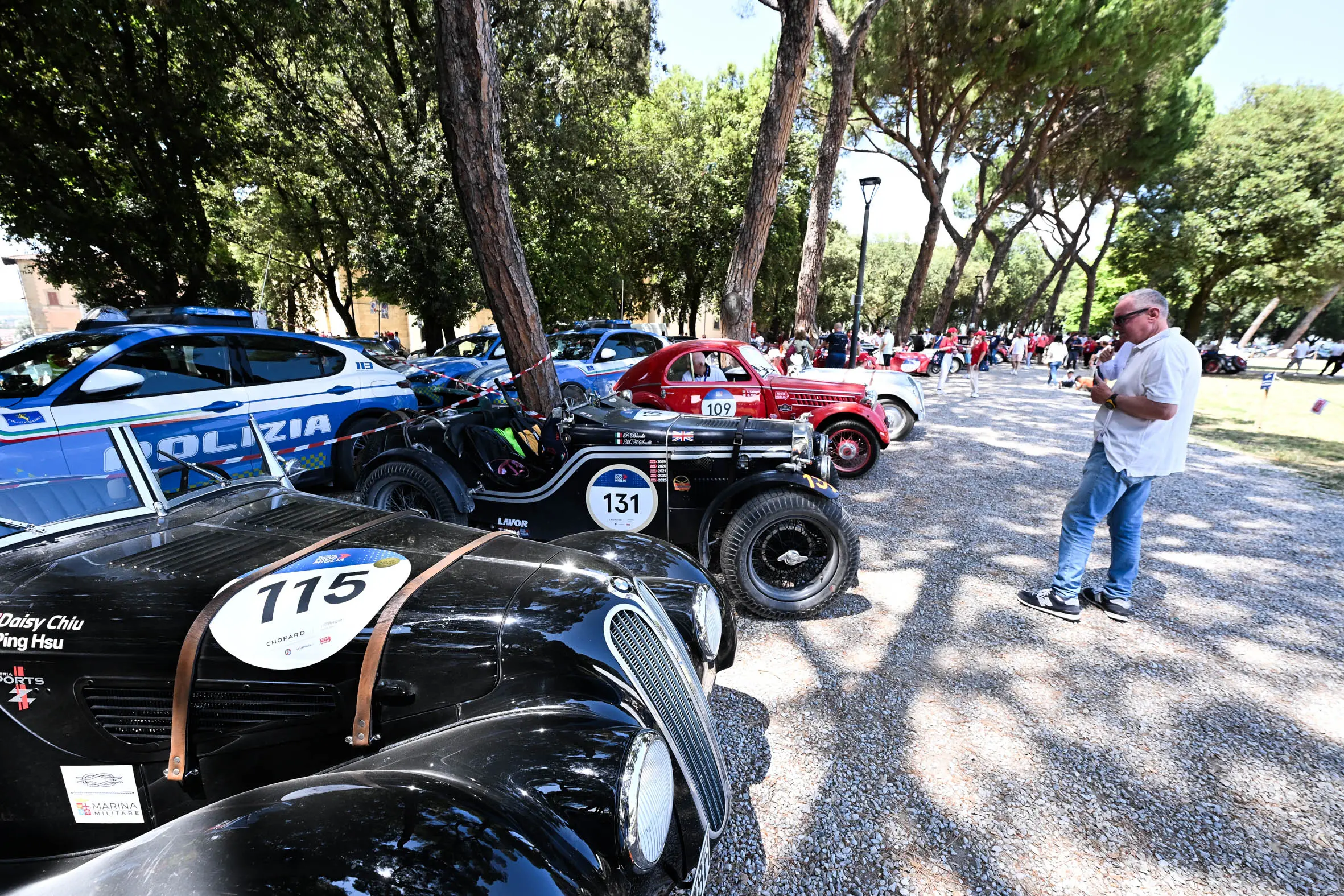 Mille Miglia 2025, la pausa pranzo ad Arezzo