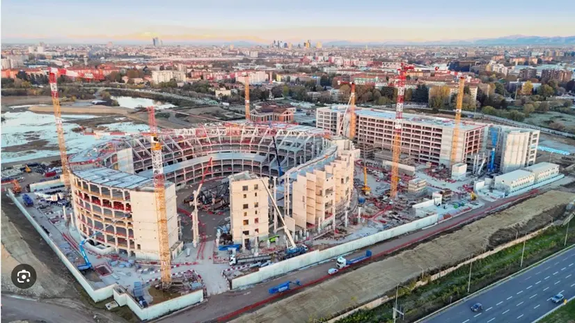 La struttura di Camuna Prefabbricati per l'Hockey Arena di Milano