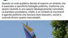 Consigliere Fdi Diego Salvadori (Bolzano) contro bandiera arcobaleno cita Goebbels