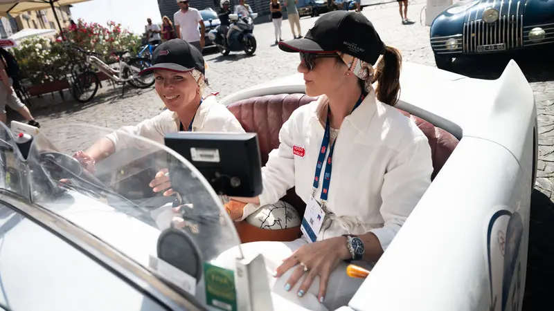 Silvia Marini e Irene Dei Tos in corsa alla Mille Miglia 2025 - Foto New Reporter Favretto/Checchi © www.giornaledibrescia.it