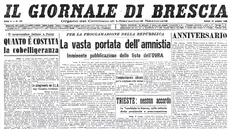 La prima pagina del Giornale di Brescia del 22 giugno 1948 - © www.giornaledibrescia.it