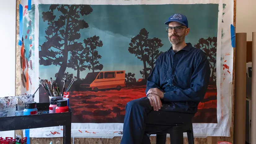 L'artista Emiliano Ponzi - Foto Marco Rosella