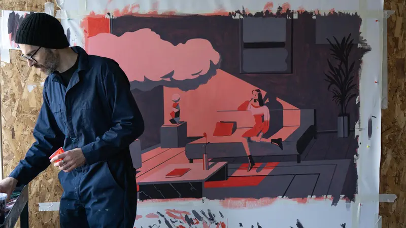 Ponzi al lavoro in studio - Foto Marco Rosella