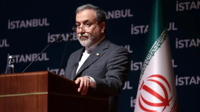 epa12190544 Iranian Foreign Minister Abbas Araghchi speaks during a press conference in Istanbul, Turkey, 22 June 2025. The US forces struck three of Iran's key nuclear sites: Natanz, Isfahan and Fordo, US President Trump announced on 21 June. Israel and Iran have been exchanging fire since Israel launched strikes across Iran on 13 June 2025 as part of Operation 'Rising Lion.' EPA/ERDEM SAHIN