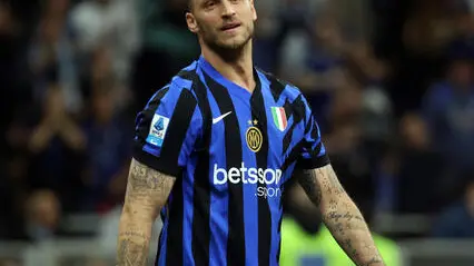 Inter Milan’s Marko Arnautovic reacts during the Italian serie A soccer match between Inter and Lazio at Giuseppe Meazza stadium in Milan, 18 May 2025. ANSA / MATTEO BAZZI