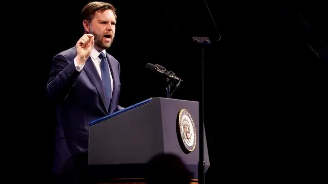 epa12141502 US Vice President JD Vance speaks at The Bitcoin Conference at The Venetian Las Vegas in Las Vegas, Nevada, USA, 28 May 2025. EPA/CAROLINE BREHMAN