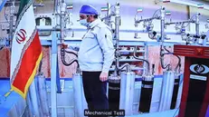 epa09126287 A handout picture made available by the Iranian presidential office shows a technician works inside the Iran's Natanz uranium enrichment plant during a video conference with president Hassan Rouhani the occasion of Iran Nuclear Technology Day, in Tehran, Iran, 10 April 2021. According to Isna news agency, Rouhani said that 'US and west owe us about nuclear deal and they must make it up', referring to the sanctions against the country over Iran's disputed nuclear programm. EPA/IRAN PRESIDENT OFFICE HANDOUT HANDOUT EDITORIAL USE ONLY/NO SALES