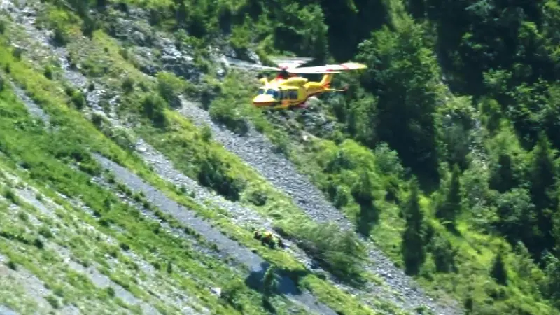 L'elicottero sul posto - © www.giornaledibrescia.it