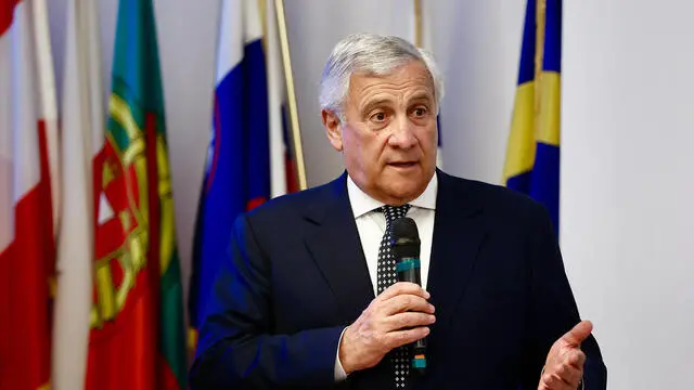 Il ministro degli Esteri Antonio Tajani durante il convegno di Forza Italia “lI futuro del lavoro è sicuro: normativa, responsabilità, prospettive”, presso lo Spazio Europa, Roma, 19 giugno 2025, ANSA/VINCENZO LIVIERI