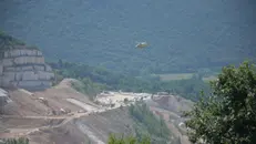 L'intervento dell'elisoccorso alla cava di Botticino