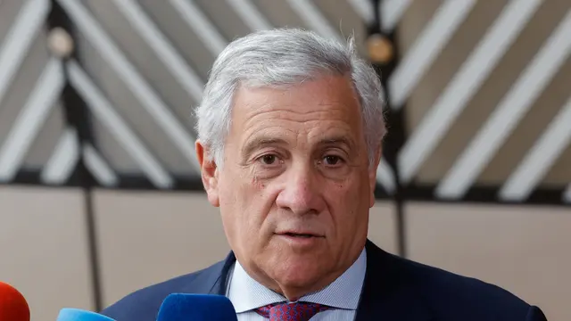 Italy's Minister for Foreign Affairs Antonio Tajani during a EU Foreign Affairs Council - CAE at Europa Building, in Brussels, Belgium, 23 June 2025. ANSA/GIUSEPPE LAMI