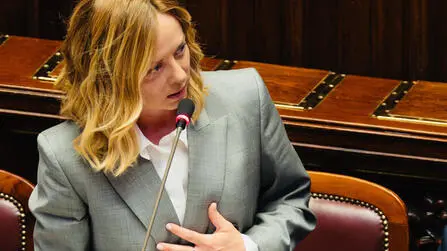 Italian Prime Minister, Giorgia Meloni, attends the premier time at the Chambre of Deputies in Rome, Italy, 14 May 2025. ANSA/UFFICO STAMPA PALAZZO CHIGI/FILIPPO ATTILI +++ ANSA PROVIDES ACCESS TO THIS HANDOUT PHOTO TO BE USED SOLELY TO ILLUSTRATE NEWS REPORTING OR COMMENTARY ON THE FACTS OR EVENTS DEPICTED IN THIS IMAGE; NO ARCHIVING; NO LICENSING +++ NPK +++