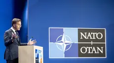 epa12192713 NATO Secretary General Mark Rutte gestures as he speaks during a press conference ahead of the NATO summit, in The Hague, the Netherlands, 23 June 2025. The Netherlands will host the NATO Summit at the World Forum in The Hague on 24 and 25 June, the first such summit to be held in the country. EPA/KOEN VAN WEEL