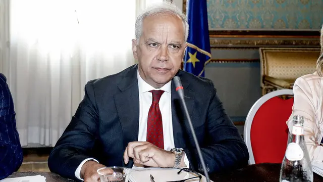 Matteo Piantedosi, ministro dell’interno, partecipa al comitato provinciale per l’ordine e la sicurezza pubblica presso la Prefettura a Milano, 12 giugno 2025. ANSA/MOURAD BALTI TOUATI