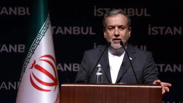 epa12190545 Iranian Foreign Minister Abbas Araghchi speaks during a press conference in Istanbul, Turkey, 22 June 2025. The US forces struck three of Iran's key nuclear sites: Natanz, Isfahan and Fordo, US President Trump announced on 21 June. Israel and Iran have been exchanging fire since Israel launched strikes across Iran on 13 June 2025 as part of Operation 'Rising Lion.' EPA/ERDEM SAHIN