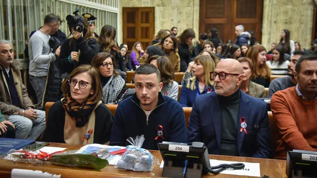 La famiglia Tramontano alla lettura della sentenza del processo Impagnatiello, Milano 25 Novembre 2024 ANSA/MATTEO CORNER