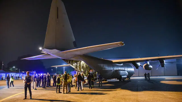 L’aereo proveniente da Gaza atterrato all’areoporto di Linate, Milano 11 Giugno 2025 ANSA/MATTEO CORNER