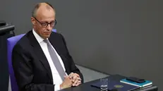 epa12194319 German Chancellor Friedrich Merz attends a session of the German parliament Bundestag in Berlin, Germany, 24 June 2025. German Chancellor Merz is making his statement on the forthcoming summits of the European Union and NATO. EPA/FILIP SINGER