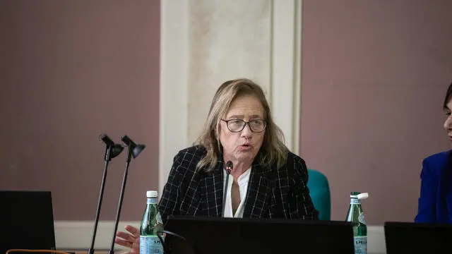 Paola Frassinetti, Sottosegretario Ministero dell’Istruzione e del Merito durante la Presentazione progetto ‘Nutripiatto’ su educazione nutrizionale per i bambini dai 4 ai 12 anni sviluppato per supportare le famiglie a seguire uno stile alimentare bilanciato basato sul modello della Dieta Mediterranea. Roma, 20 marzo 2025. ANSA/Emanuele Valeri (NPK)