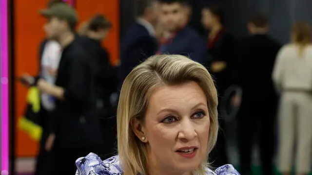 epa12183548 Director of the Department of Information and Press of the Russian Foreign Ministry Maria Zakharova attends the 28th St. Petersburg International Economic Forum (SPIEF) in St. Petersburg, Russia, 18 June 2025. The forum runs from 18 to 21 June 2025. EPA/ANATOLY MALTSEV