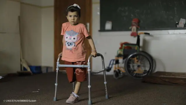 Sila, 4-year-old, lost her right leg after her house was bombed in Gaza city, she also lost her mother, father and her three sisters, Saba, Farah, and Laila. “My name is Sila and I am 4-year-old, I live with my grandmother, my uncles and aunts in a school after my house was bombed,” she said. “My home was bombed while we were sleeping in the living room. I woke up to find a place covered with dust,” she said. “I realized I was injured. My leg was burnt, and I was in severe pain,” Sila added, “But when the doctor arrived, he amputated it.”