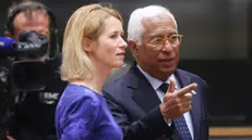 epa12198453 High Representative of the European Union for Foreign Affairs and Security Policy Kaja Kallas (L) and European Council President Antonio Costa at the start of the EU leaders' Summit in Brussels, Belgium, 26 June 2025. EU leaders gather for a two-day summit to address geoeconomic challenges and the ongoing developments in Ukraine and the Middle East, among other topics. EPA/OLIVIER HOSLET