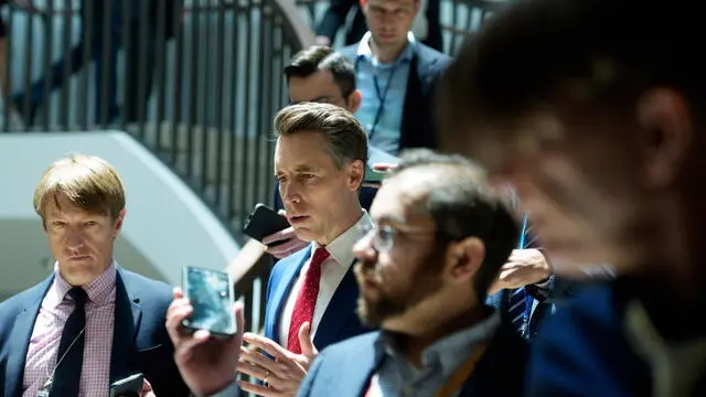 epa12199820 Senator Josh Hawley (Republican of Missouri) arrives for a classified briefing in the Senate SCIF of the US Capitol in Washington, DC, USA 26 June 2025. The Senate is receiving a classified briefing on the Iran conflict as President Trump says the US will meet Iran next week. EPA/AARON SCHWARTZ