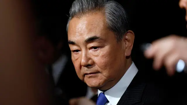epa11978051 Chinese Foreign Minister Wang Yi meets the press following his meeting with Japanese Prime Minister Shigeru Ishiba (not pictured) at the prime minister’s official residence in Tokyo, Japan, 21 March 2025. Japan is hosting the Eleventh Japan-China-ROK Trilateral Foreign Ministers' Meeting on 21 and 22 March. EPA/FRANCK ROBICHON / POOL