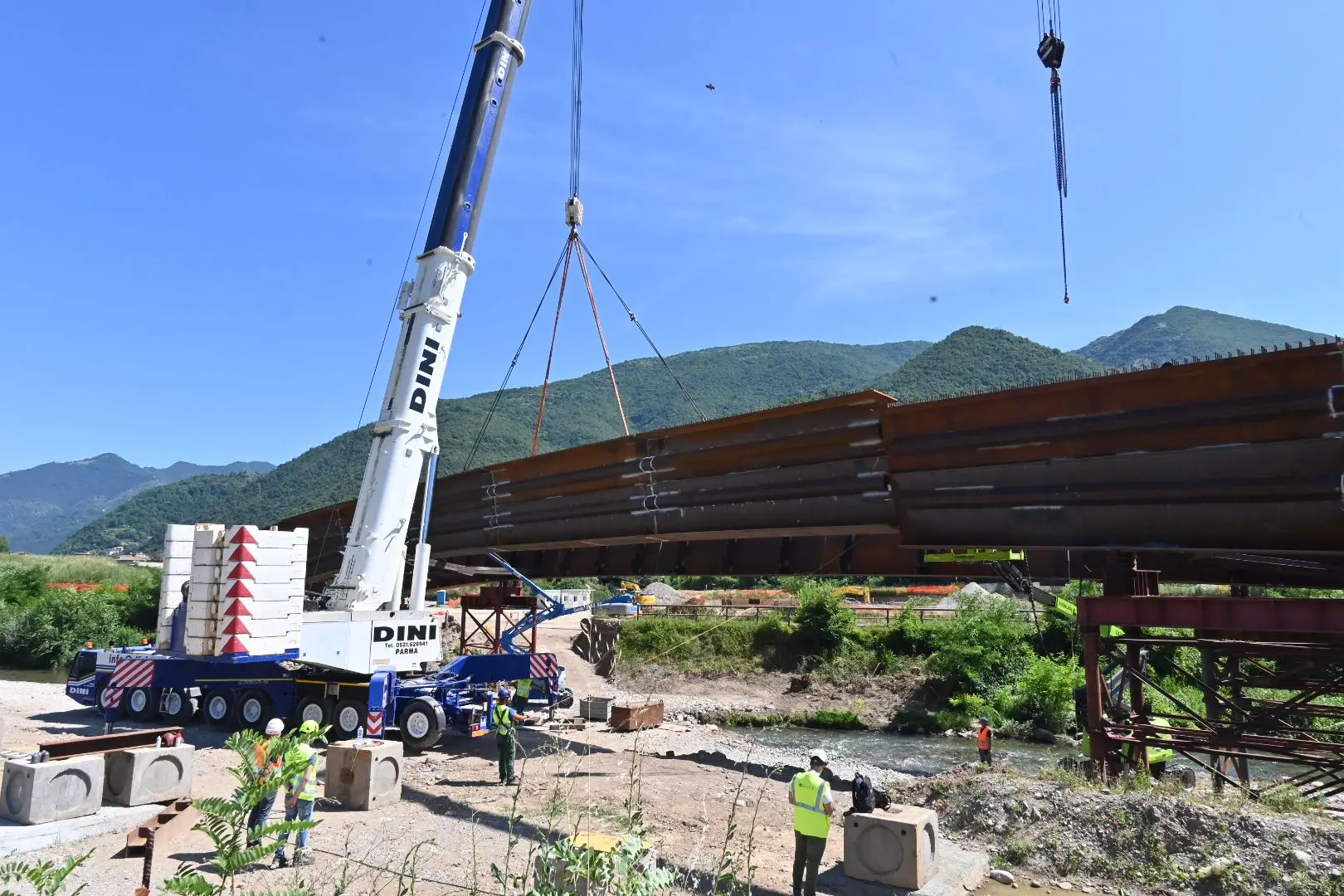 Il varo del ponte a Concesio