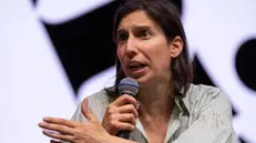 Il segretario del PD Elly Schelin in visita alla festa dell?unita. Roma, 24 giugno marzo 2025 ANSA/MASSIMO PERCOSSI