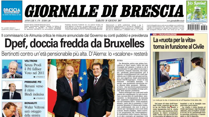 La pagina del GdB del 29 giugno 2007 - © www.giornaledibrescia.it