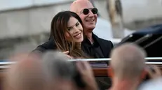 Lauren Sanchez Bezos, and Jeff Bezos depart from the Aman hotel to attend the last party of their wedding celebrations in Venice,Venice, Italy, 28 June 2025,. ANSA/DANIEL DAL ZENNARO