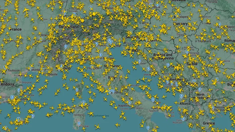 Il traffico aereo monitorato da flightradar24