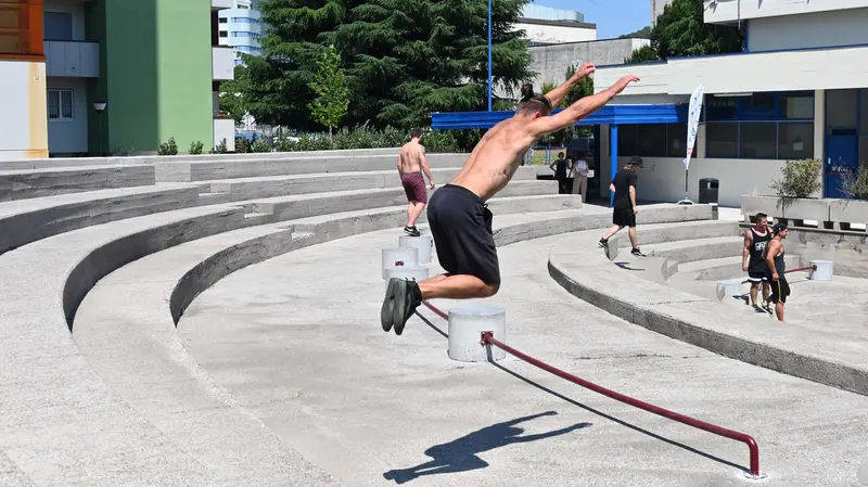 A Casazza la nuova piastra per il parkour