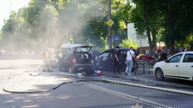 epa12152094 A handout photo made available by the National Police of Ukraine shows Ukrainian rescuers working at the site of a Russian strike in downtown Sumy, northeastern Ukraine, 03 June 2025, amid the Russian invasion. At least three were killed and 16 others injured after Russian shelling hit downtown Sumy, according to the State Emergency Service of Ukraine. EPA/NATIONAL POLICE OF UKRAINE HANDOUT -- BEST QUALITY AVAILABLE -- MANDATORY CREDITHANDOUT EDITORIAL USE ONLY/NO SALES