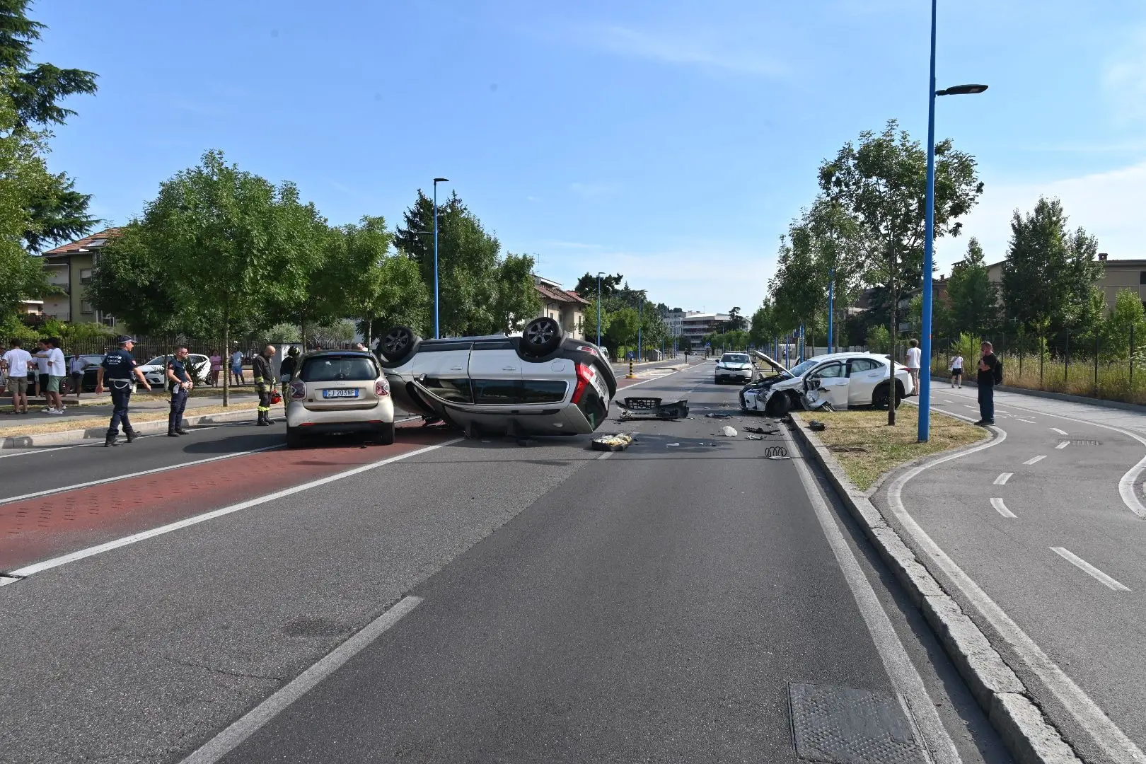 L'incidente in viale Europa a Brescia