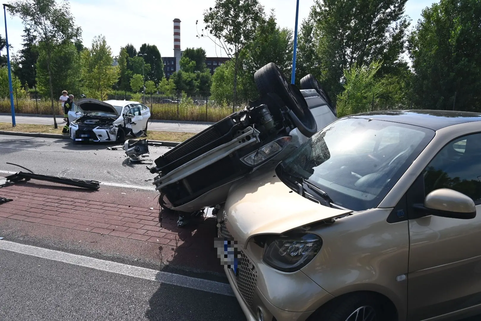 L'incidente in viale Europa a Brescia