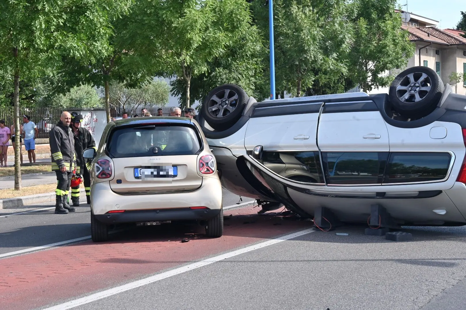 L'incidente in viale Europa a Brescia