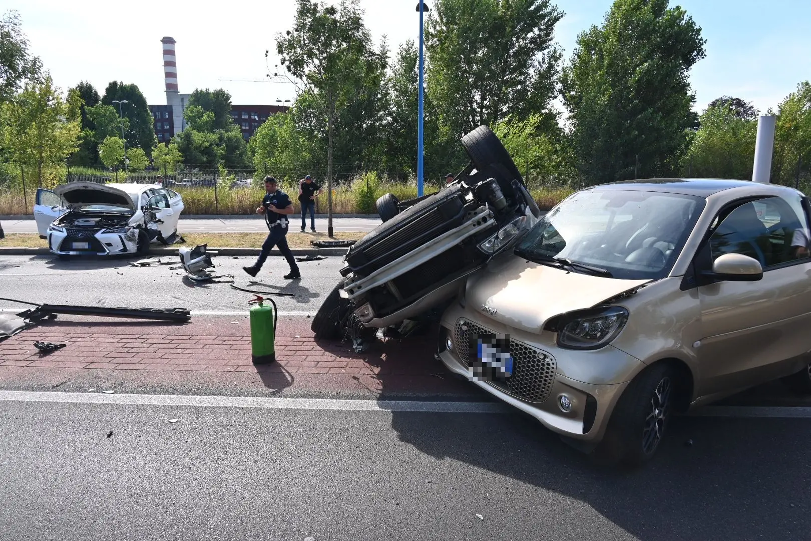 L'incidente in viale Europa a Brescia