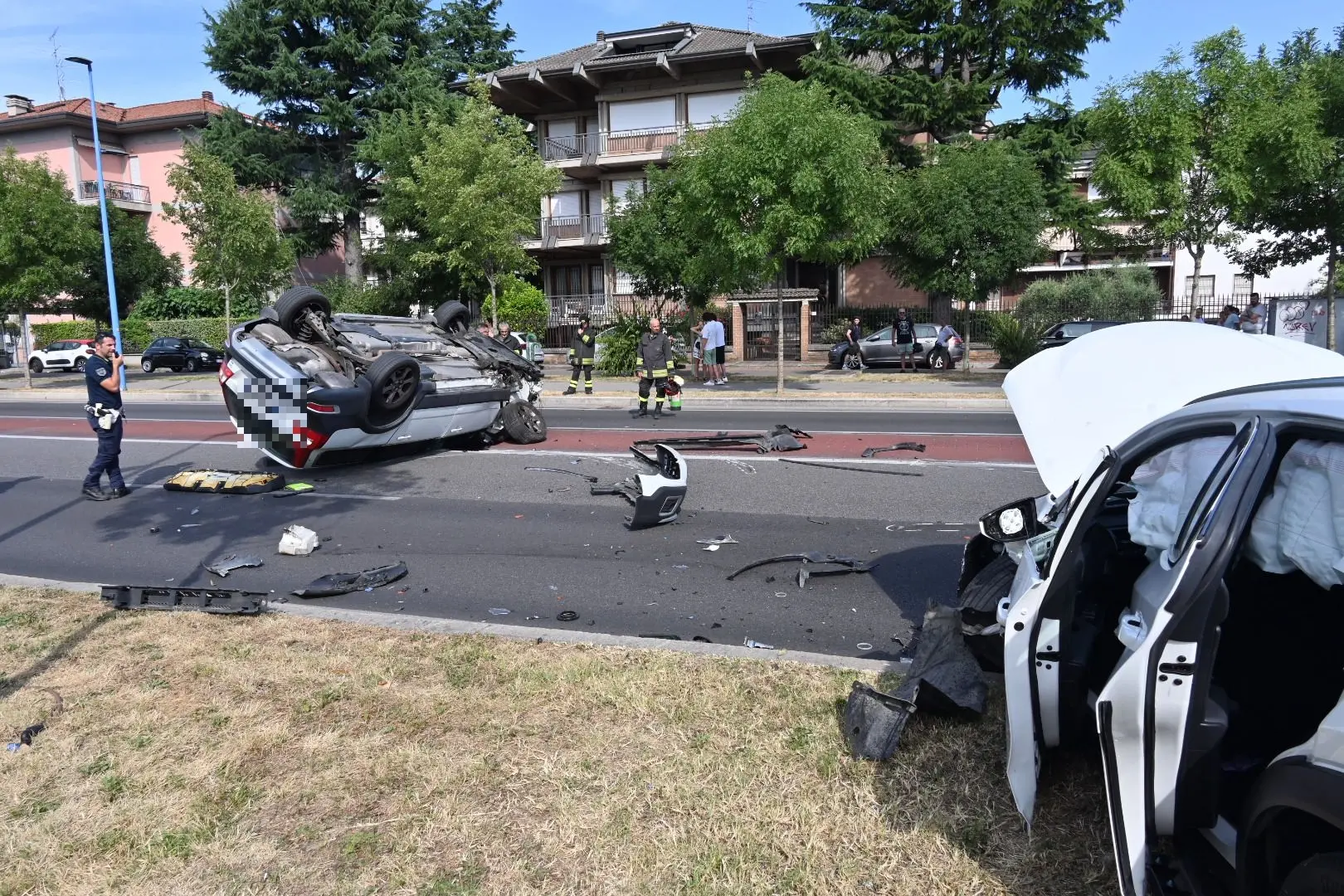 L'incidente in viale Europa a Brescia
