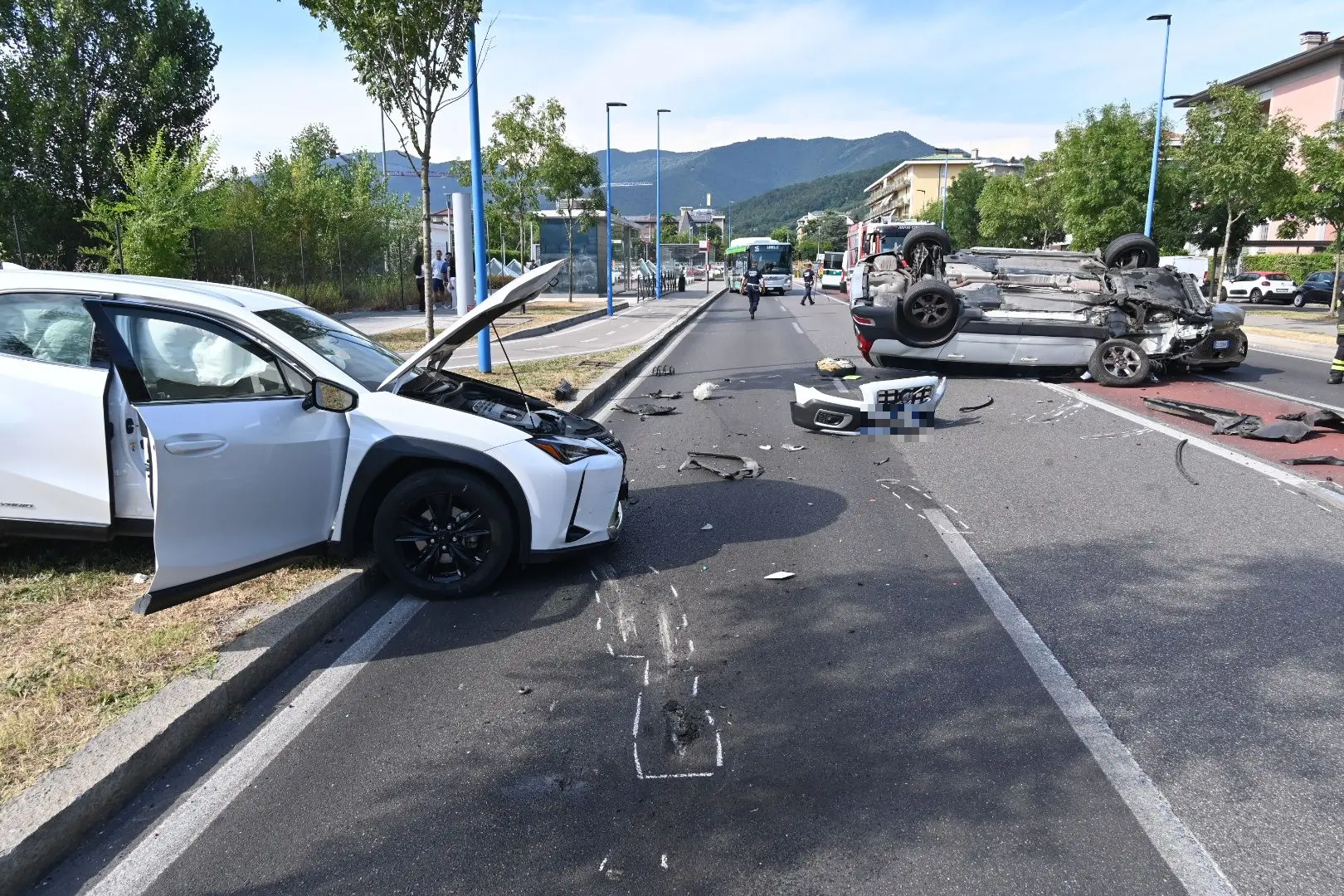 L'incidente in viale Europa a Brescia