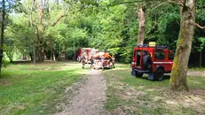 I soccorritori intervenuti a Palazzolo sull'Oglio - © www.giornaledibrescia.it