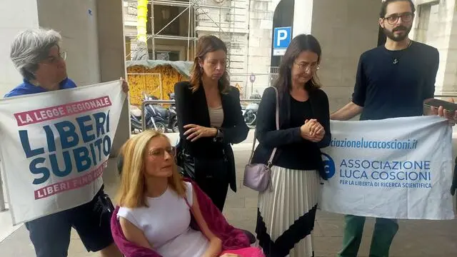 Martina Oppelli, la donna triestina tetraplegica e affetta da sclerosi multipla. A Trieste la conferenza stampa dell'associazione Luca Coscioni