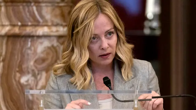 Il presidente del consiglio Giorgia Meloni, durante la cerimonia in memoria di Paolo Borsellino. Roma, 30 giugno marzo 2025 ANSA/MASSIMO PERCOSSI