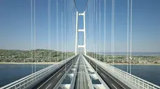 Un rendering del Ponte sullo Stretto. ANSA/US MIT +++ NPK +++