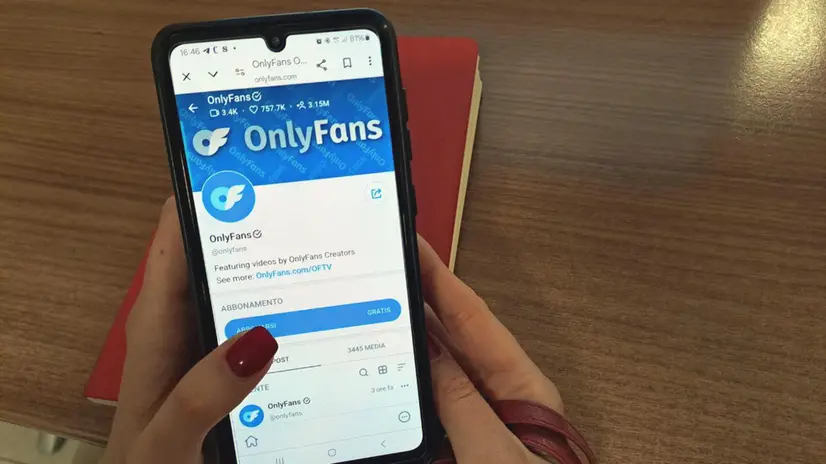 Schermata del sito Onlyfans, Roma, 20 marzo 2025. ANSA/ CARMELA GIUDICE (generica, simbolica)