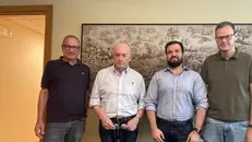 Nella sede dell'Ordine: il segretario Platto, il presidente Bettoncelli e i medici Secara e Davelli - © www.giornaledibrescia.it