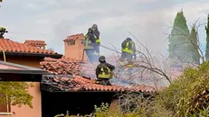 L'incendio a Soiano - © www.giornaledibrescia.it