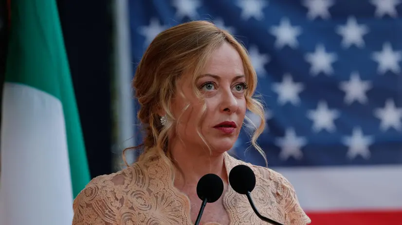 Italian Prime Minister Giorgia Meloni at Villa Taverna, the US Ambassador's residence, to celebrate the upcoming US Independence Day on 04 July, in Rome, Italy, 02 July 2025. ANSA/GIUSEPPE LAMI